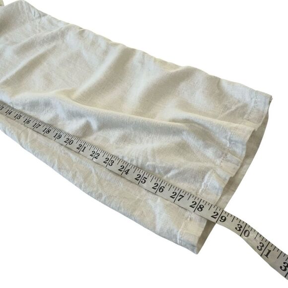 H&M Divided Linen Blend White Leg Drawstring Beachy Pants, M - Picture 5 of 9